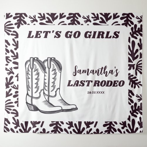 Last Rodeo Western Cowgirl Bachelorette Party Tapestry