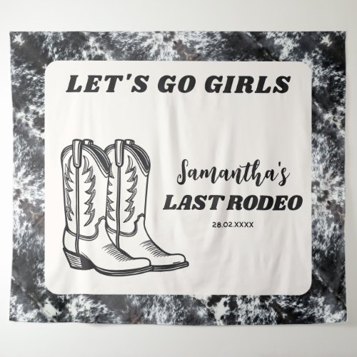 Last Rodeo Western Cowgirl Bachelorette Party Tapestry