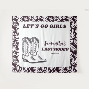Last Rodeo Western Cowgirl Bachelorette Party Tapestry