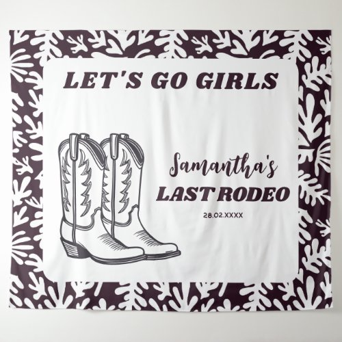 Last Rodeo Western Cowgirl Bachelorette Party Tapestry