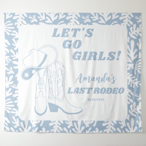 Last Rodeo Western Cowgirl Bachelorette Party Tapestry