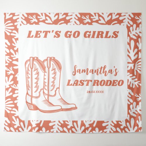 Last Rodeo Western Cowgirl Bachelorette Party Tapestry