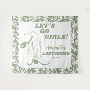 Last Rodeo Western Cowgirl Bachelorette Party Tapestry
