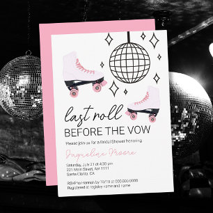 Last Roll Before Vow Roller Disco Bridal Shower Invitation