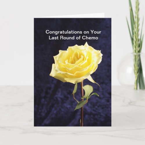 Last Round of Chemo Congratulations Card with Rose