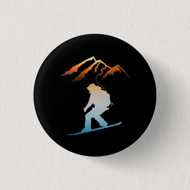 Last Round, Sunset Ski Button (Front)