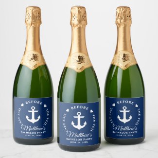 Last Sail Before The Veil Bachelor Party Champagne Label