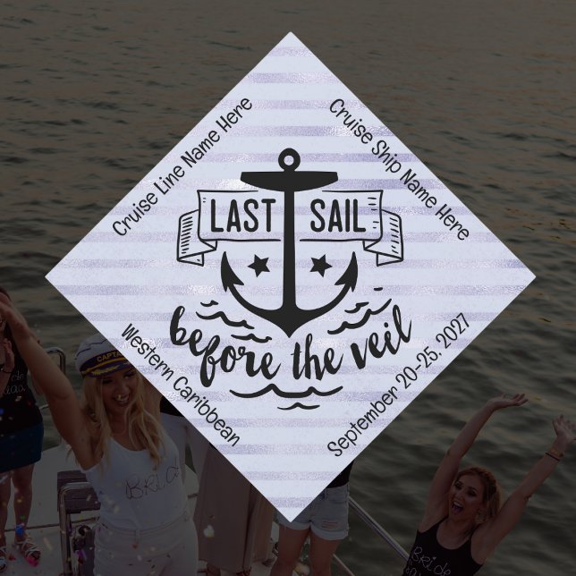 Last Sail Before the Veil Bachelorette Cruise Car Magnet (Silver - Last Sail Before The Veil!  Bachelorette cruise door magnet)