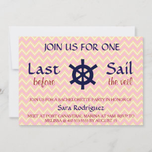 Last Sail Before The Veil Bachelorette Invitation