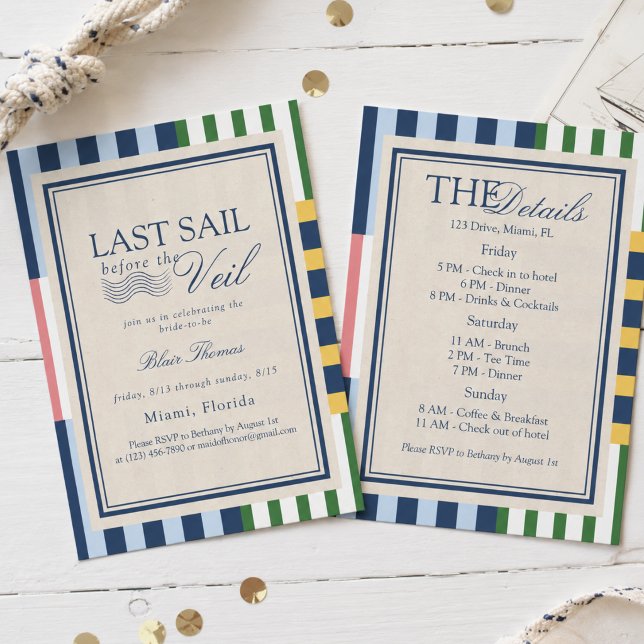 Last Sail Before the Veil Bachelorette Invitation (Last Sail Before the Veil Bachelorette Invitation)