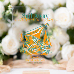 Last Sail Before the Veil Bachelorette Party Acrylic Sign