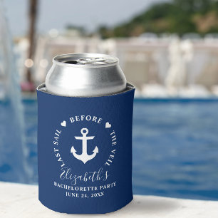 Last Sail Before The Veil Bachelorette Party Blue Can Cooler