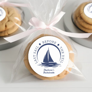 Last Sail Before the Veil Bachelorette Party Classic Round Sticker