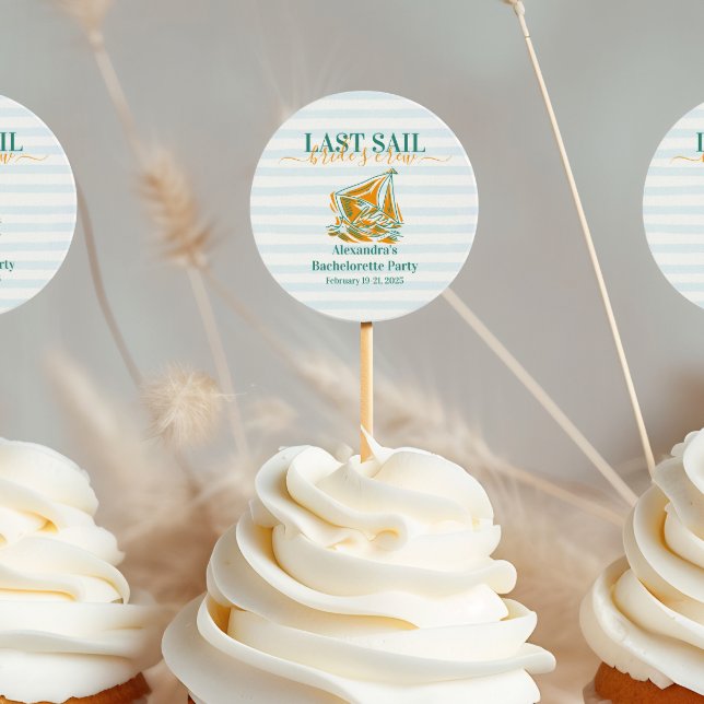 Last Sail Before the Veil Bachelorette Party  Classic Round Sticker (Creator Uploaded)