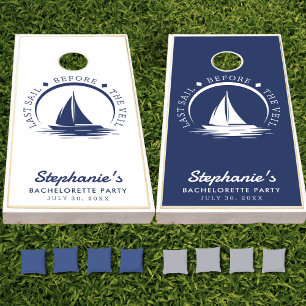 Last Sail Before the Veil Bachelorette Party Cornhole Set