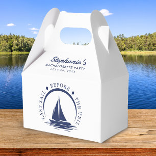 Last Sail Before the Veil Bachelorette Party Favor Boxes