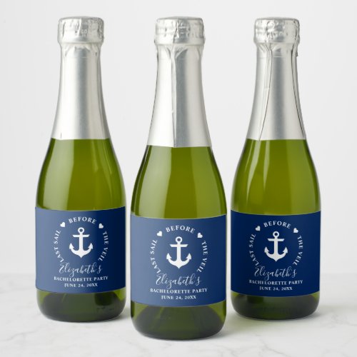 Last Sail Before The Veil Bachelorette Party Mini Sparkling Wine Label