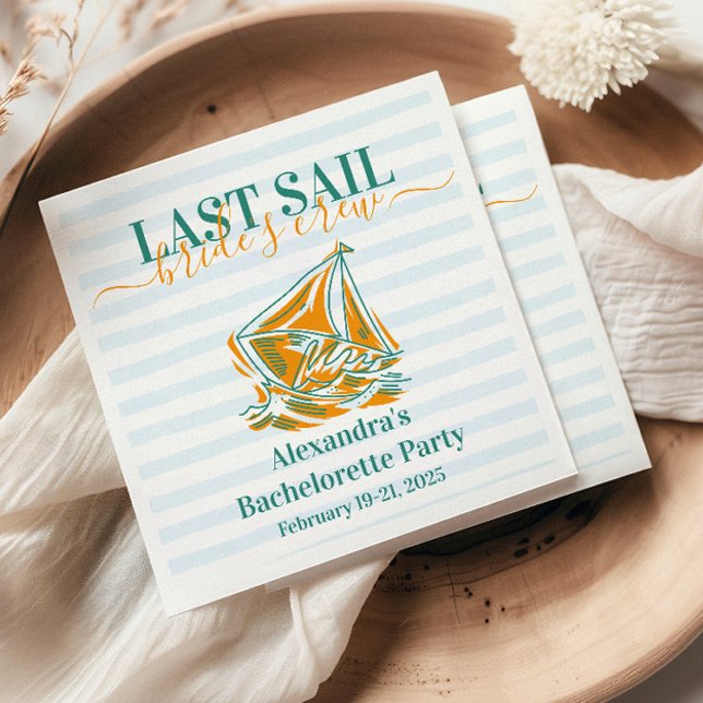 Last Sail Before the Veil Bachelorette Party  Napkins (Creator Uploaded)