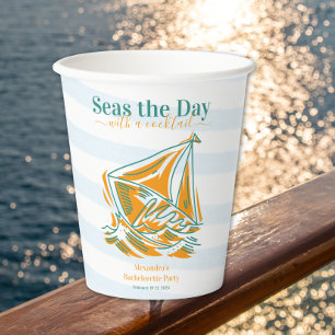 Last Sail Before the Veil Bachelorette Party Paper Cups