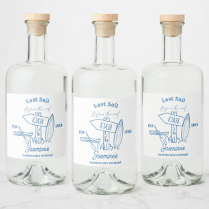 Last sail Before The veil Bachelorette weekend Liquor Bottle Label