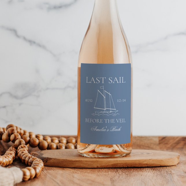 Last Sail Before The Veil Bachelorette Weekend Wine Label (Creator Uploaded)