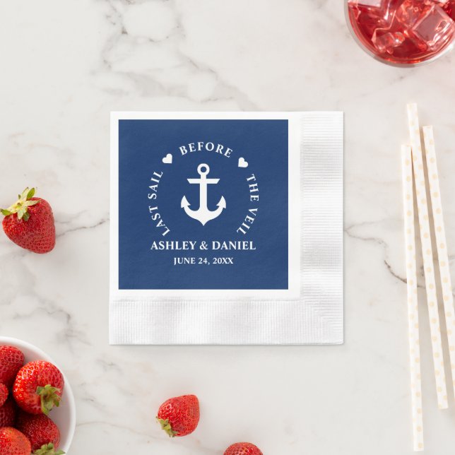 Last Sail Before The Veil Hearts Nautical Anchor Napkins (Insitu)