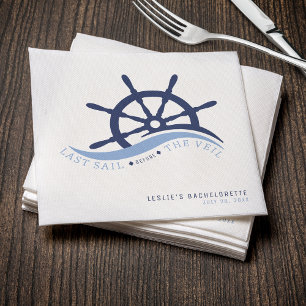 Last Sail Before the Veil Helm Bachelorette Party Napkins
