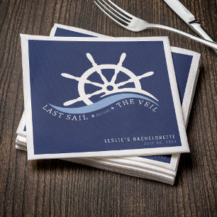 Last Sail Before the Veil Helm Bachelorette Party Napkins