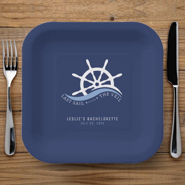 Last Sail Before the Veil Helm Bachelorette Party Paper Plates (Last Sail Before the Veil Helm Bachelorette Party Paper Plates
)