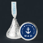 Last Sail Before The Veil Nautical Anchor Hearts Hershey®'s Kisses®<br><div class="desc">Last Sail Before The Veil Nautical Anchor Hearts Navy Blue Wedding Chocolate Candy</div>