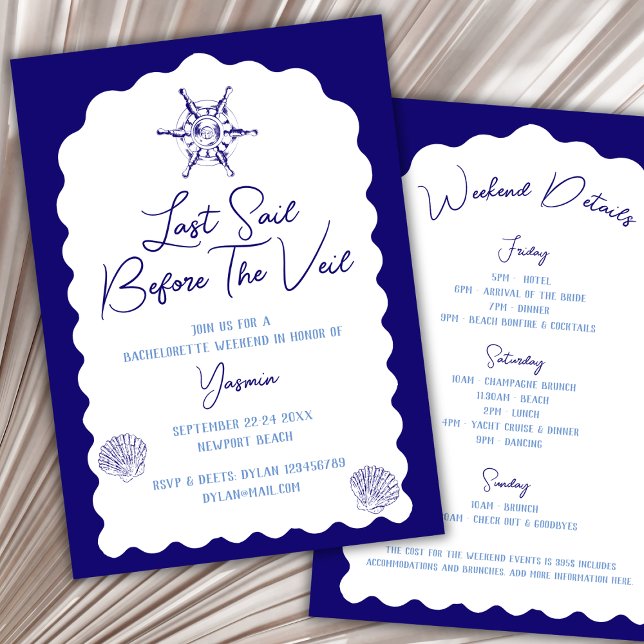 Last Sail Before The Veil Nautical Bachelorette Invitation (Last Sail Before The Veil Nautical Bachelorette Invitation)
