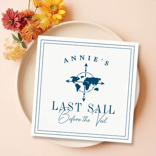 Last Sail Before the Veil Nautical Bachelorette Na Napkins (Creator Uploaded)