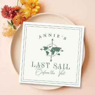 Last Sail Before the Veil Nautical Bachelorette Napkins