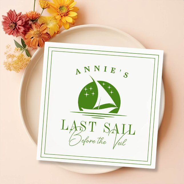 Last Sail Before the Veil Nautical Bachelorette Napkins (Creator Uploaded)