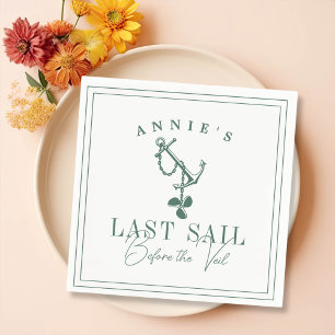 Last Sail Before the Veil Nautical Bachelorette Napkins