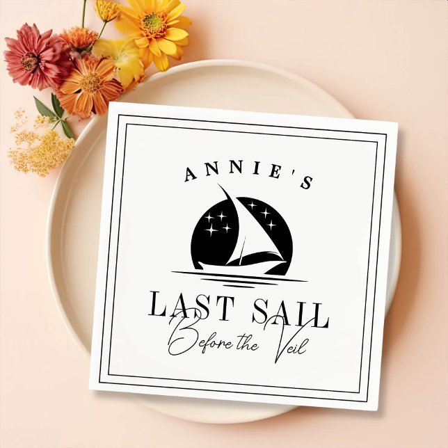 Last Sail Before the Veil Nautical Bachelorette Napkins (Creator Uploaded)