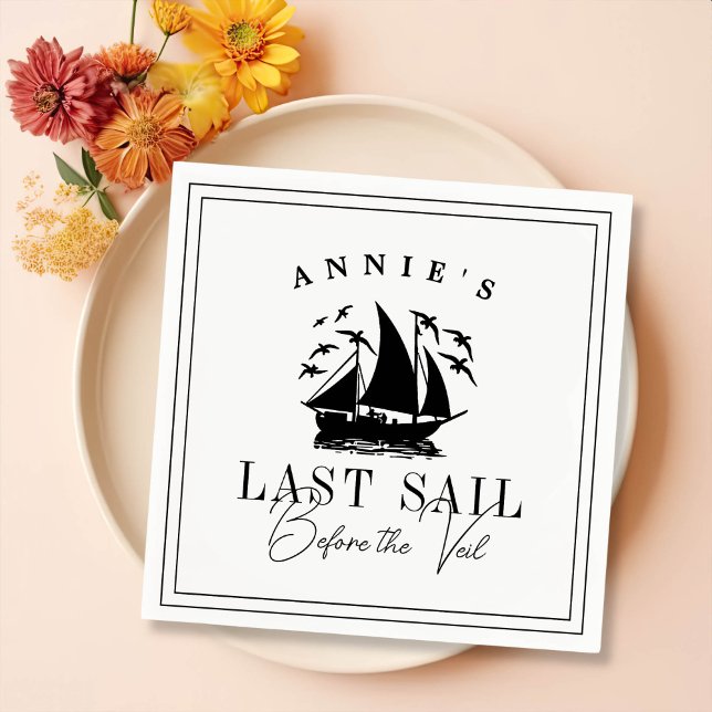 Last Sail Before the Veil Nautical Bachelorette Napkins (Creator Uploaded)