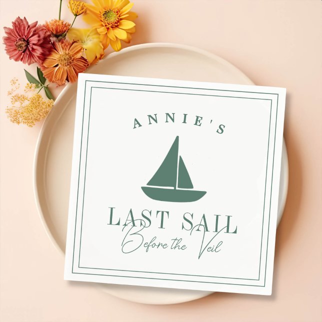 Last Sail Before the Veil Nautical Bachelorette Napkins (Creator Uploaded)