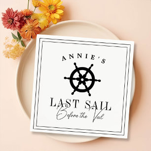 Last Sail Before the Veil Nautical Bachelorette Napkins