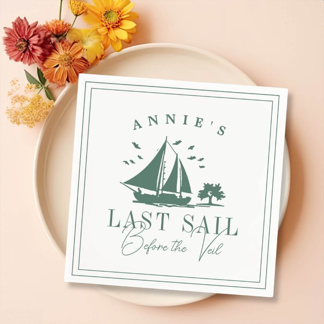 Last Sail Before the Veil Nautical Bachelorette Napkins (Creator Uploaded)