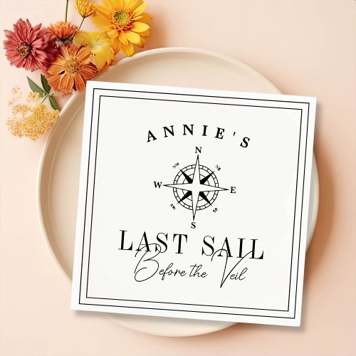 Last Sail Before the Veil Nautical Bachelorette Napkins