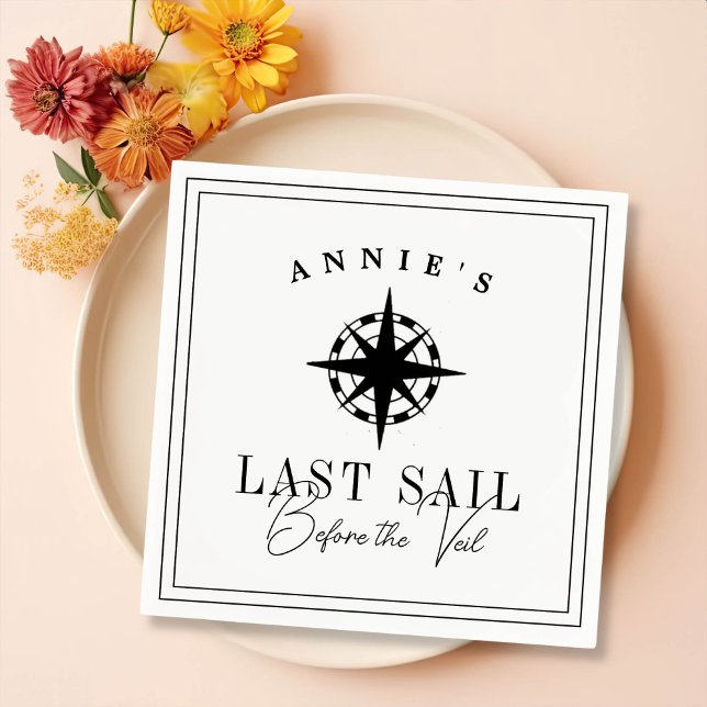 Last Sail Before the Veil Nautical Bachelorette Napkins (Creator Uploaded)