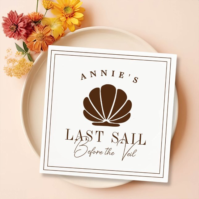 Last Sail Before the Veil Nautical Bachelorette Napkins (Creator Uploaded)