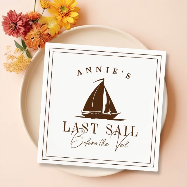 Last Sail Before the Veil Nautical Bachelorette Napkins (Creator Uploaded)