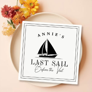 Last Sail Before the Veil Nautical Bachelorette Napkins