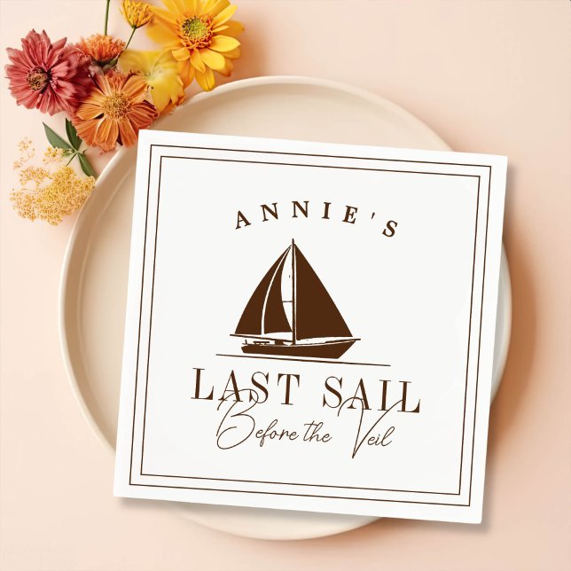 Last Sail Before the Veil Nautical Bachelorette Napkins (Creator Uploaded)