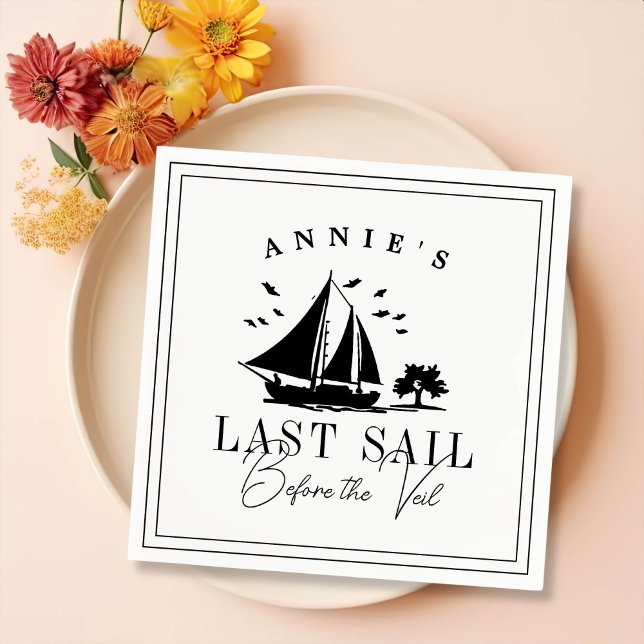 Last Sail Before the Veil Nautical Bachelorette Napkins (Creator Uploaded)