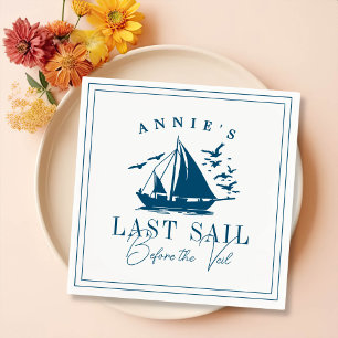 Last Sail Before the Veil Nautical Bachelorette Napkins