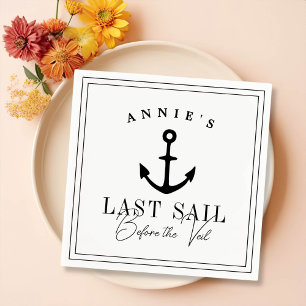 Last Sail Before the Veil Nautical Bachelorette Napkins
