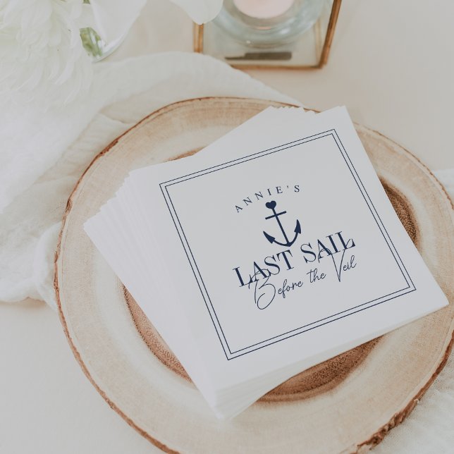 Last Sail Before the Veil Nautical Bachelorette Napkins (Creator Uploaded)